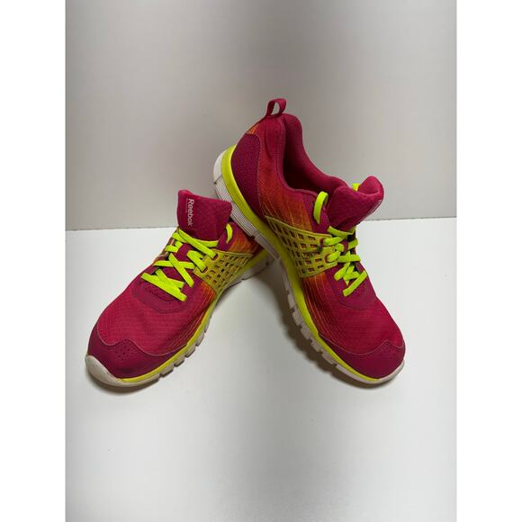Reebok Dual Compound Shoes Women’s Sz 10 Pink Red Athletic Running Sneakers - Picture 1 of 6